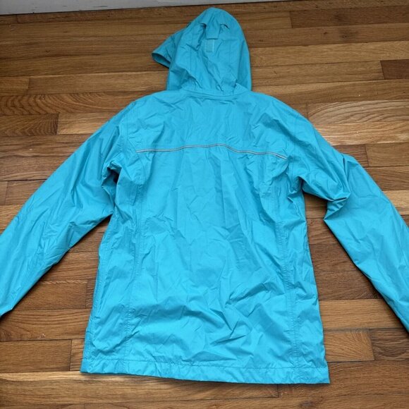 Columbia Windbreaker Jacket Teal Youth Omni Tech Waterproof Mesh Lining Size L - Picture 7 of 7